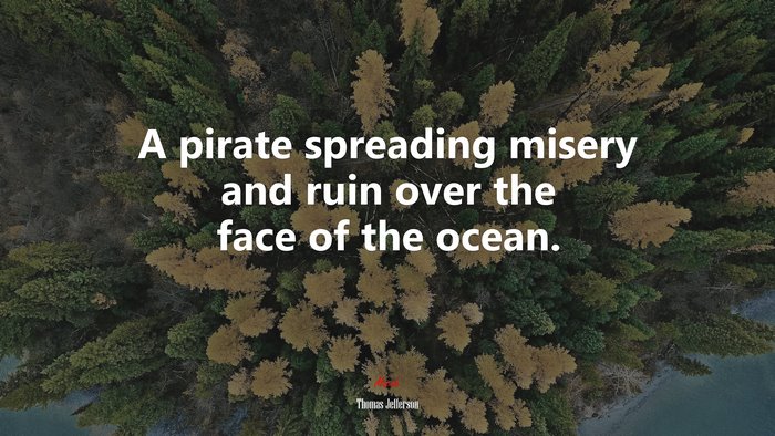 A pirate spreading misery and ruin over the face of the ocean. | Thomas Jefferson quote