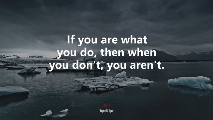 If you are what you do, then when you don’t, you aren’t. | Wayne W. Dyer quote
