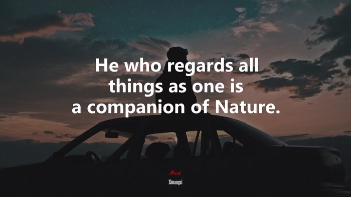 He who regards all things as one is a companion of Nature. | Zhuangzi quote