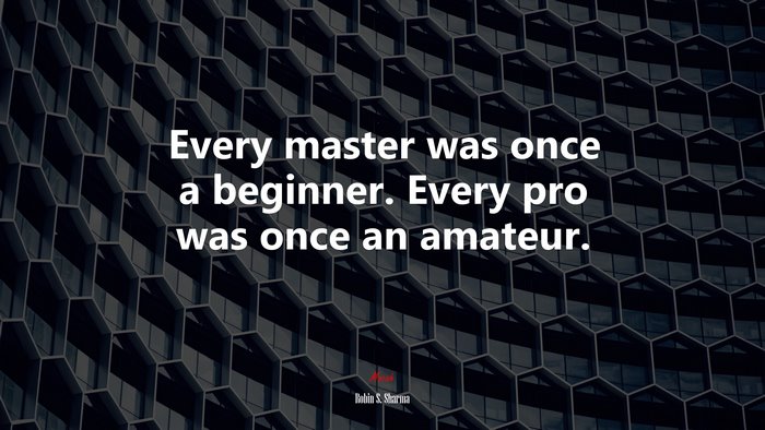 Every master was once a beginner. Every pro was once an amateur. | Robin S. Sharma quote