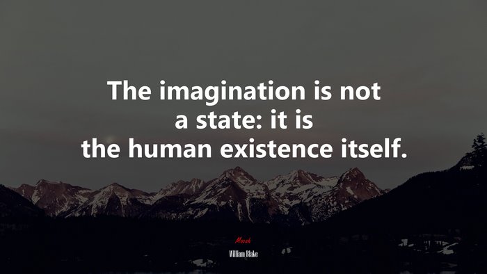 The imagination is not a state: it is the human existence itself. | William Blake quote