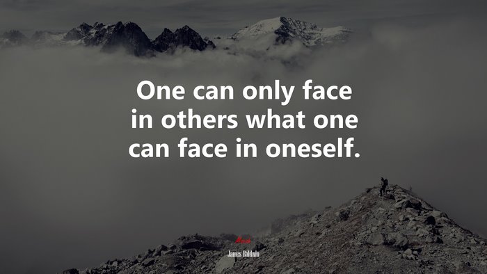One can only face in others what one can face in oneself. | James Baldwin quote