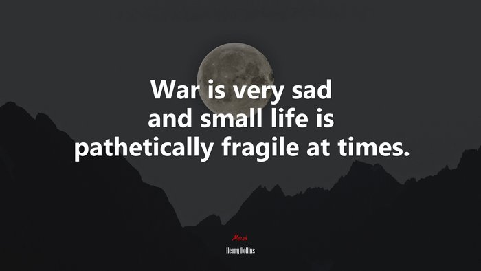 War is very sad and small life is pathetically fragile at times. | Henry Rollins quote