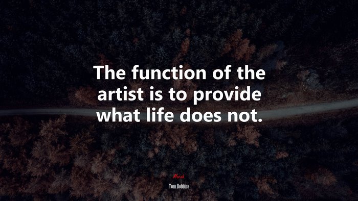 The function of the artist is to provide what life does not. | Tom Robbins quote