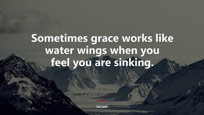 Sometimes grace works like water wings when you feel you are sinking. | Anne Lamott quote