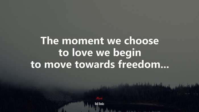 The moment we choose to love we begin to move towards freedom... | Bell Hooks quote