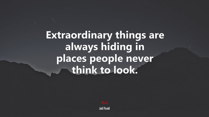 Extraordinary things are always hiding in places people never think to look. | Jodi Picoult quote