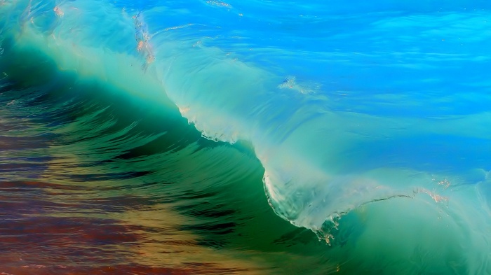 Close-up of a breaking ocean wave