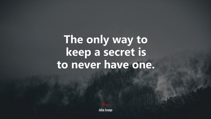 The only way to keep a secret is to never have one. | Julian Assange quote