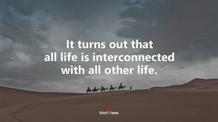 It turns out that all life is interconnected with all other life. | Richard P. Feynman quote