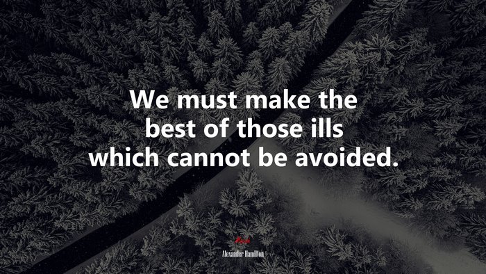 We must make the best of those ills which cannot be avoided. | Alexander Hamilton quote