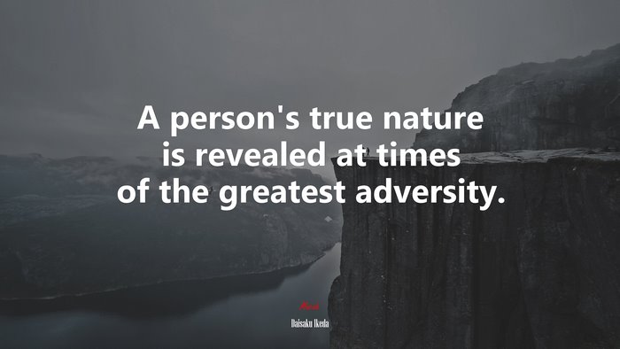 A person’s true nature is revealed at times of the greatest adversity. | Daisaku Ikeda quote