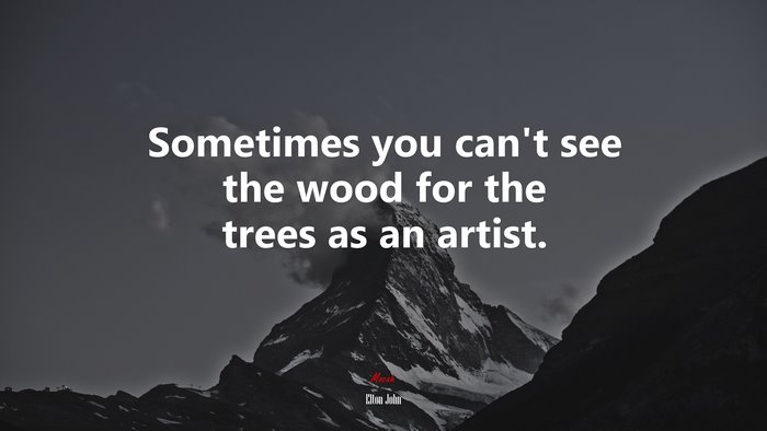 Sometimes you can’t see the wood for the trees as an artist. | Elton John quote