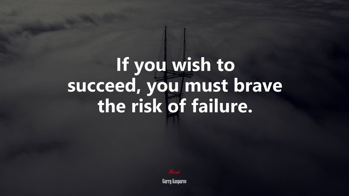 If you wish to succeed, you must brave the risk of failure. | Garry Kasparov quote