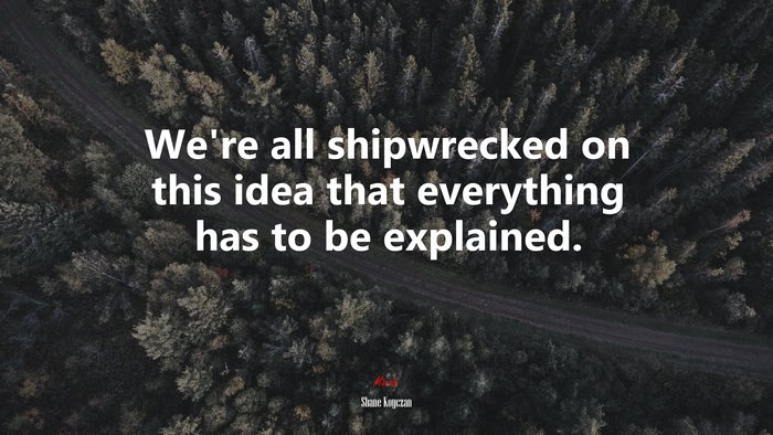 We’re all shipwrecked on this idea that everything has to be explained. | Shane Koyczan quote