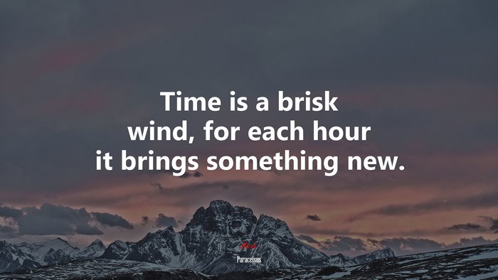 Time is a brisk wind, for each hour it brings something new. | Paracelsus quote