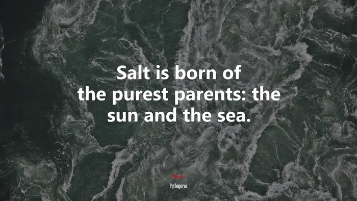 Salt is born of the purest parents: the sun and the sea. | Pythagoras quote