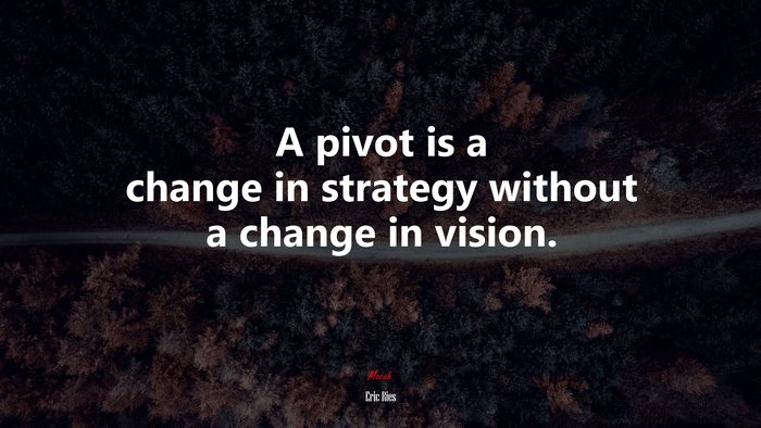 A pivot is a change in strategy without a change in vision. | Eric Ries quote