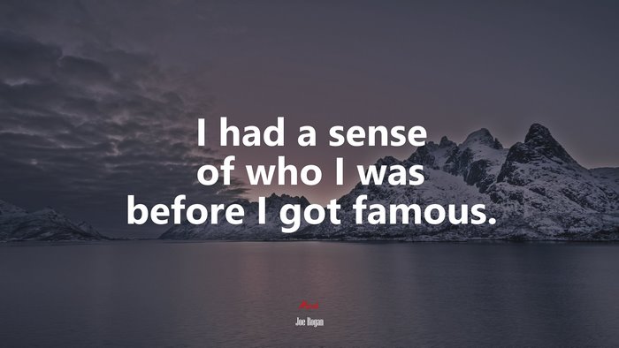 I had a sense of who I was before I got famous. | Joe Rogan quote