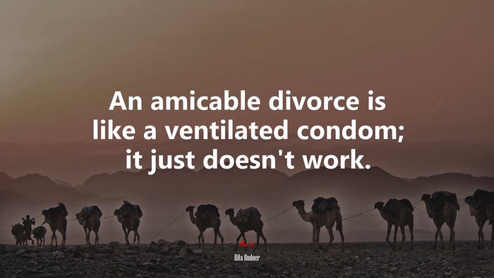An amicable divorce is like a ventilated condom; it just doesn’t work. | Rita Rudner quote