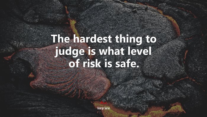 The hardest thing to judge is what level of risk is safe. | George Soros quote