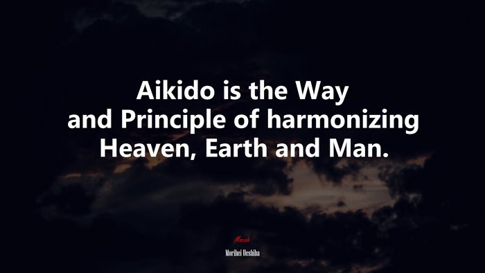 Aikido is the Way and Principle of harmonizing Heaven, Earth and Man. | Morihei Ueshiba quote