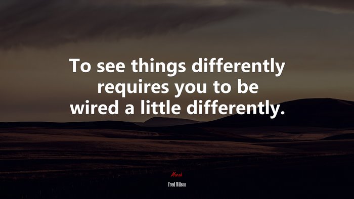 To see things differently requires you to be wired a little differently. | Fred Wilson quote