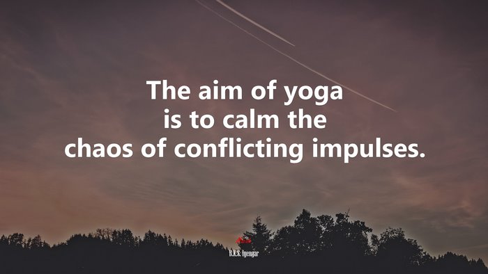 The aim of yoga is to calm the chaos of conflicting impulses. | B.K.S. Iyengar quote