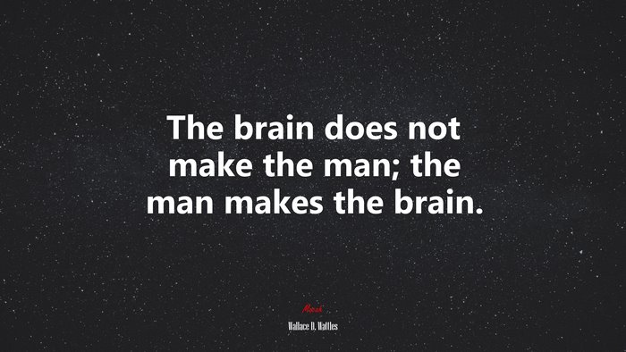 The brain does not make the man; the man makes the brain. | Wallace D. Wattles quote