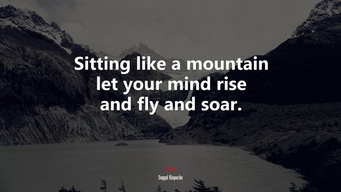 Sitting like a mountain let your mind rise and fly and soar. | Sogyal Rinpoche quote