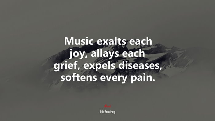 Music exalts each joy, allays each grief, expels diseases, softens every pain. | John Armstrong quote