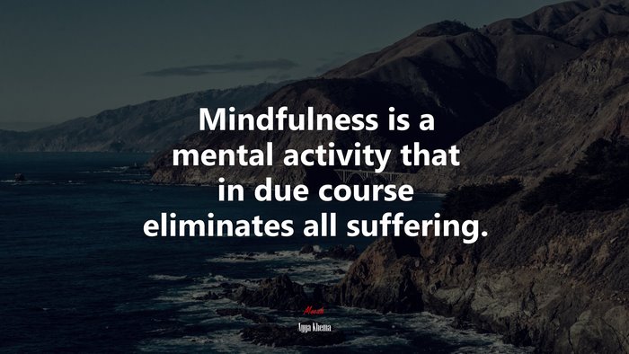 Mindfulness is a mental activity that in due course eliminates all suffering. | Ayya Khema quote