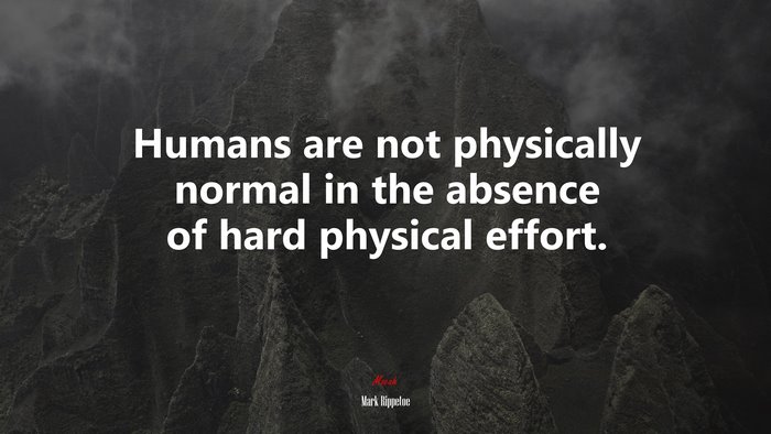 Humans are not physically normal in the absence of hard physical effort. | Mark Rippetoe quote