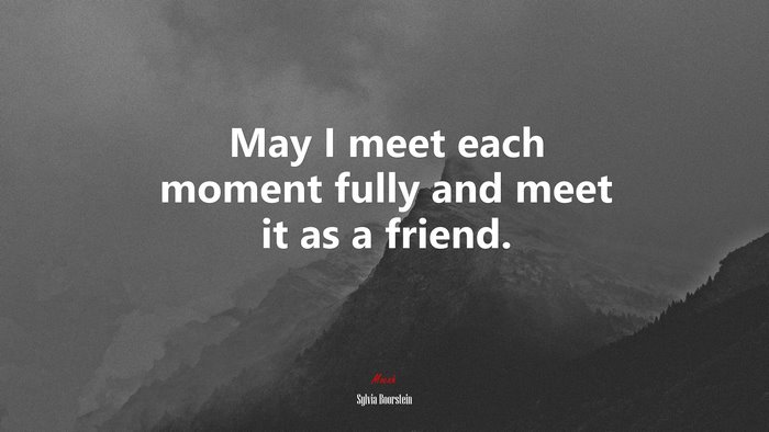 May I meet each moment fully and meet it as a friend. | Sylvia Boorstein quote