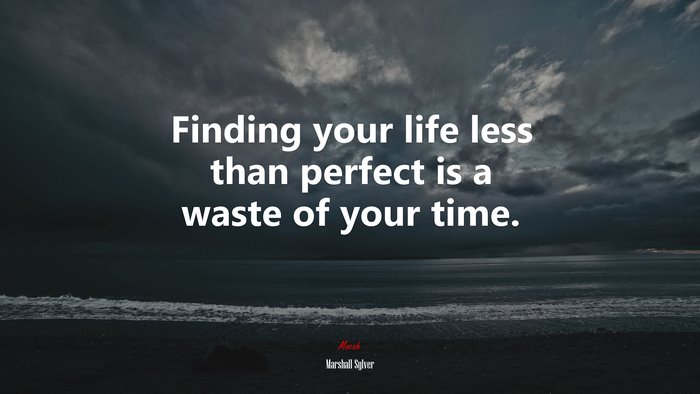 Finding your life less than perfect is a waste of your time. | Marshall Sylver quote