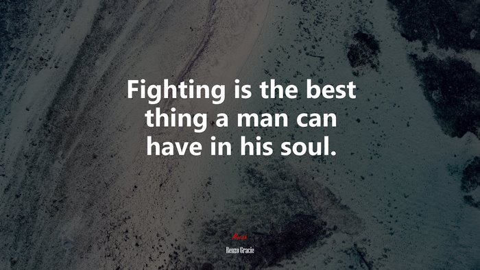 Fighting is the best thing a man can have in his soul. | Renzo Gracie quote