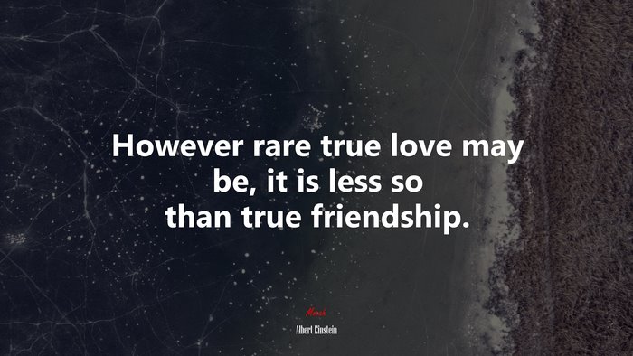However rare true love may be, it is less so than true friendship. | Albert Einstein quote