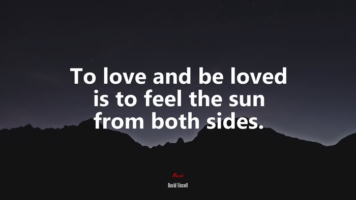 To love and be loved is to feel the sun from both sides. | David Viscott quote