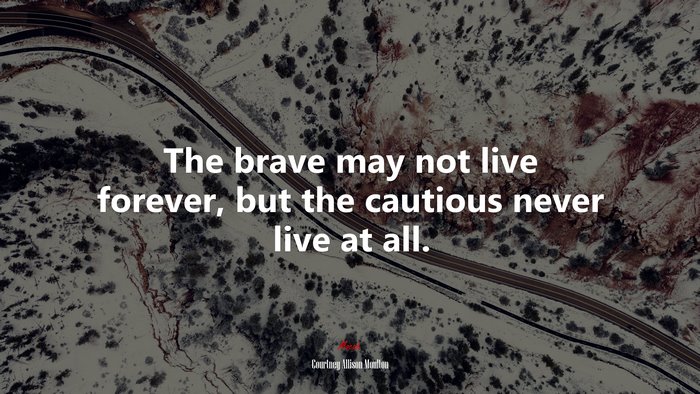 The brave may not live forever, but the cautious never live at all. | Courtney Allison Moulton quote