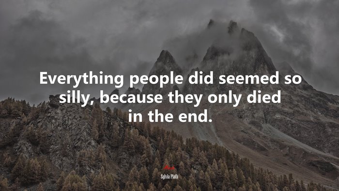 Everything people did seemed so silly, because they only died in the end. | Sylvia Plath quote