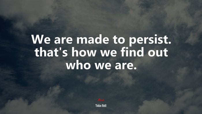We are made to persist. that’s how we find out who we are. | Tobias Wolff quote