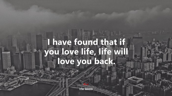 I have found that if you love life, life will love you back. | Arthur Rubinstein quote