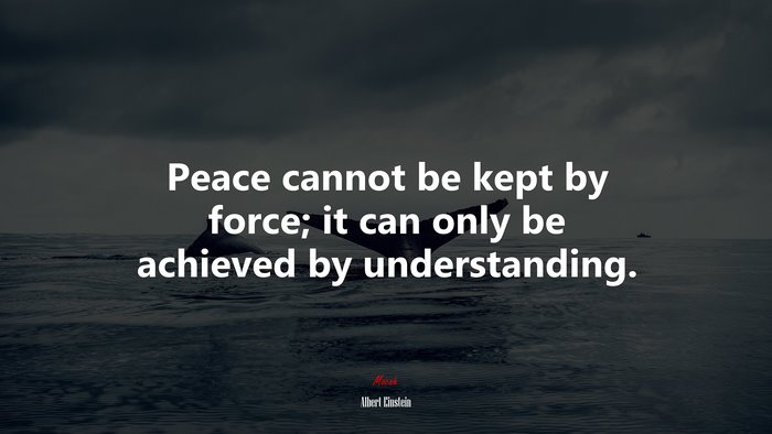 Peace cannot be kept by force; it can only be achieved by understanding. | Albert Einstein quote
