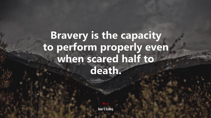 Bravery is the capacity to perform properly even when scared half to death. | Omar N. Bradley quote