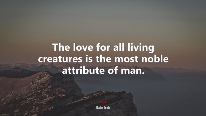 The love for all living creatures is the most noble attribute of man. | Charles Darwin quote