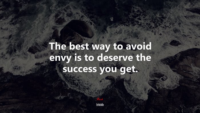 The best way to avoid envy is to deserve the success you get. | Aristotle quote