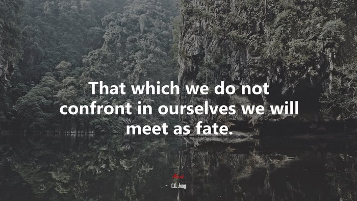That which we do not confront in ourselves we will meet as fate. | C.G. Jung quote