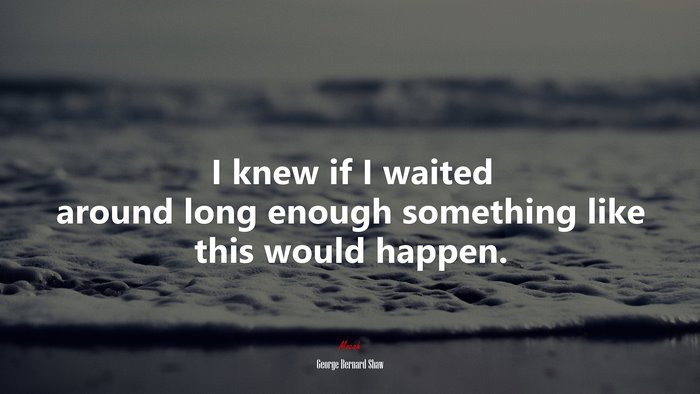 I knew if I waited around long enough something like this would happen. | George Bernard Shaw quote
