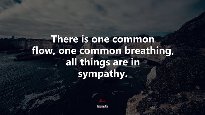 There is one common flow, one common breathing, all things are in sympathy. | Hippocrates quote