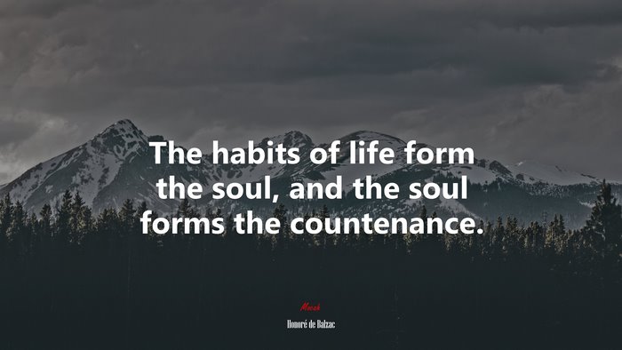The habits of life form the soul, and the soul forms the countenance. | Honoré de Balzac quote